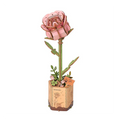 Rosa Rosada de Madera Rolife 104 Piezas | Pink Rose Rompecabezas 3D Decorativo