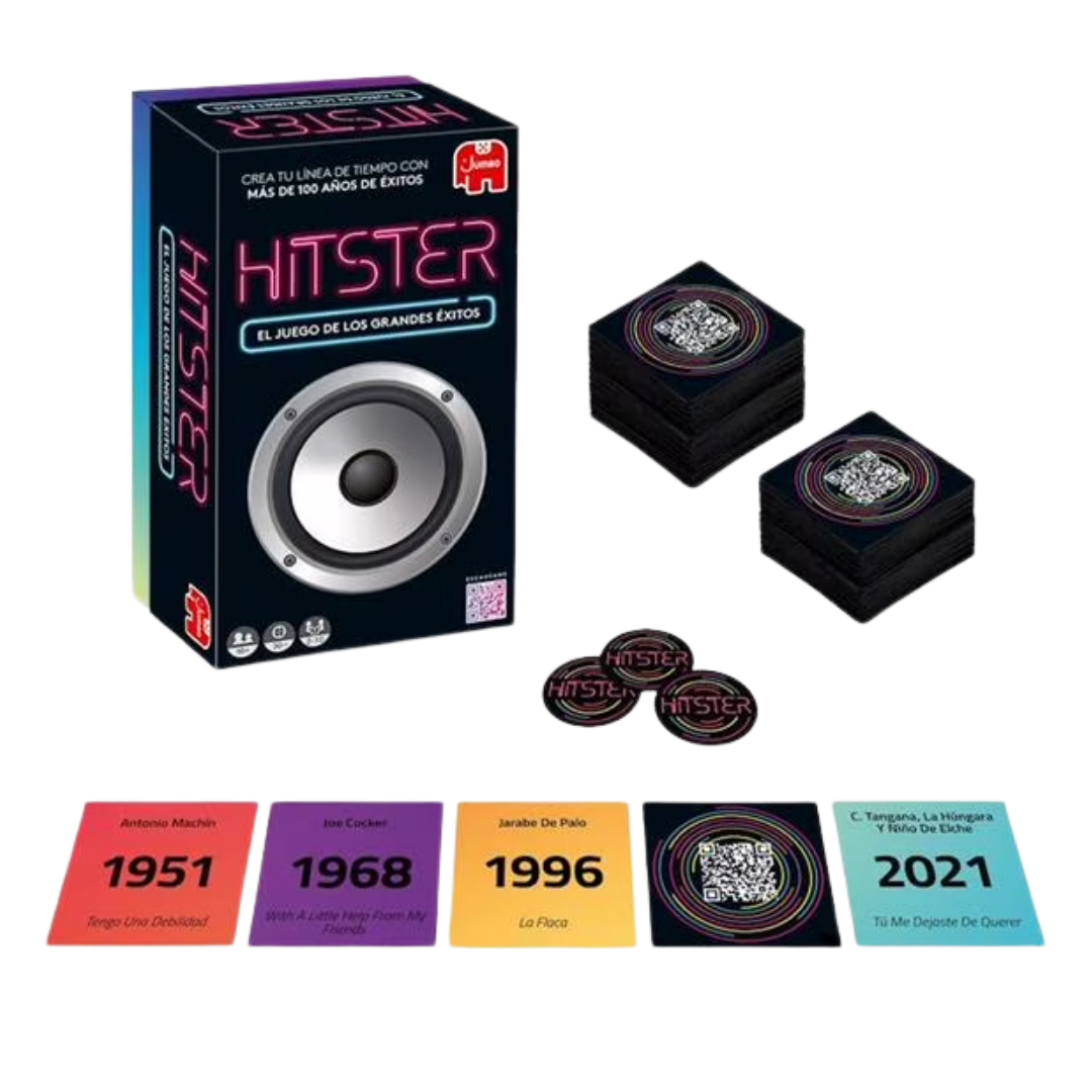 Hitster - Juego de Mesa Original de Trivia Musical, Playlist y Línea de Tiempo - Dark Hobbies