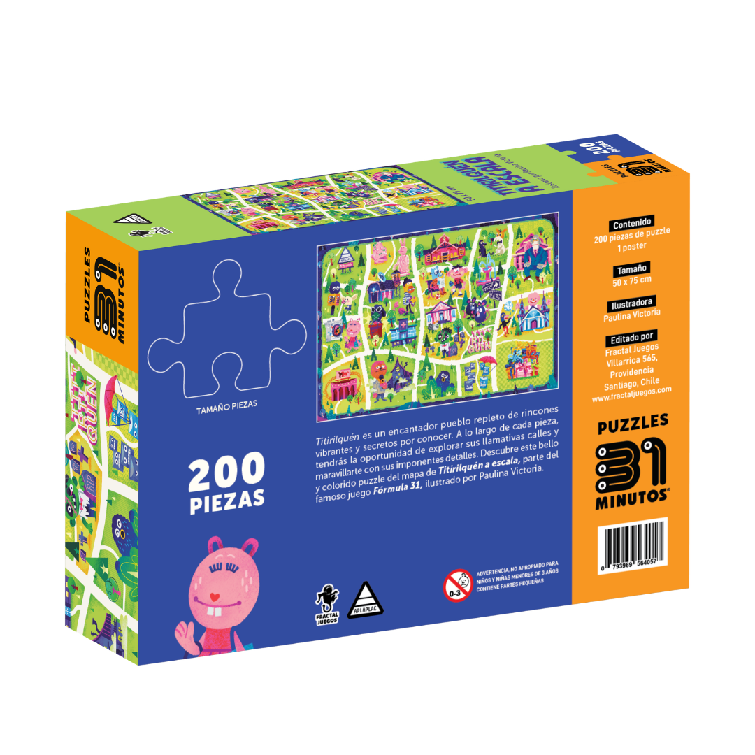 Puzzle 31 Minutos: Mapa de Titirilquén a Escala (200 piezas)