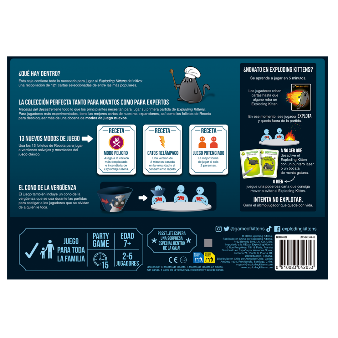 Exploding Kittens: Recetas del Desastre - Juego de Mesa de Cartas - Dark Hobbies
