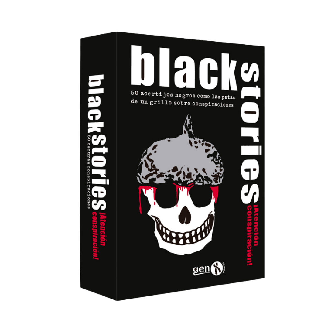 Black Stories: Edición Atención Conspiración - Juego de Cartas de Acertijos y Pensamiento Lateral - Dark Hobbies