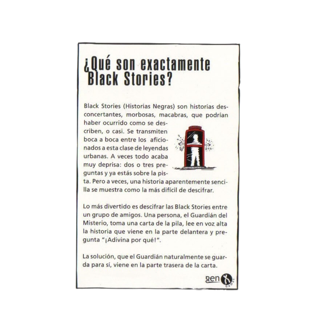 Black Stories: Edición Misterio - Juego de Cartas de Acertijos, Pensamiento Lateral y Terror Paranormal - Dark Hobbies