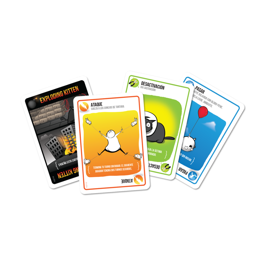 Exploding Kittens: Party Pack - Juego de Mesa de Cartas y Ruleta Rusa Gatuna - Dark Hobbies