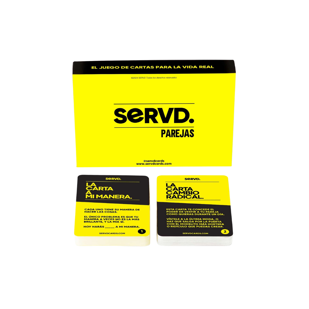 SERVD Parejas - Juego de Cartas de Estrategia Real, Desafíos Cotidianos y Comedia - Dark Hobbies