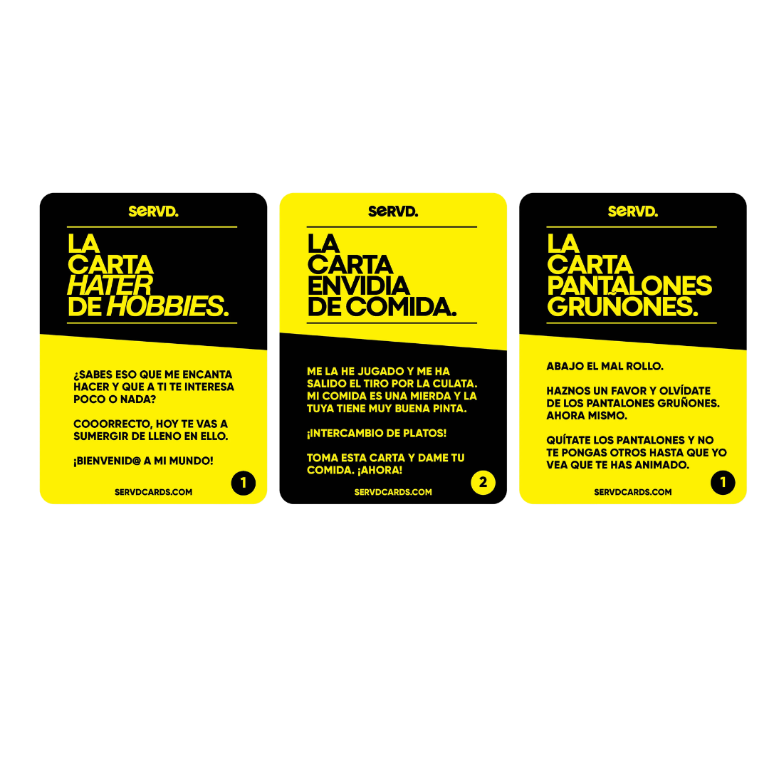 SERVD Parejas - Juego de Cartas de Estrategia Real, Desafíos Cotidianos y Comedia - Dark Hobbies