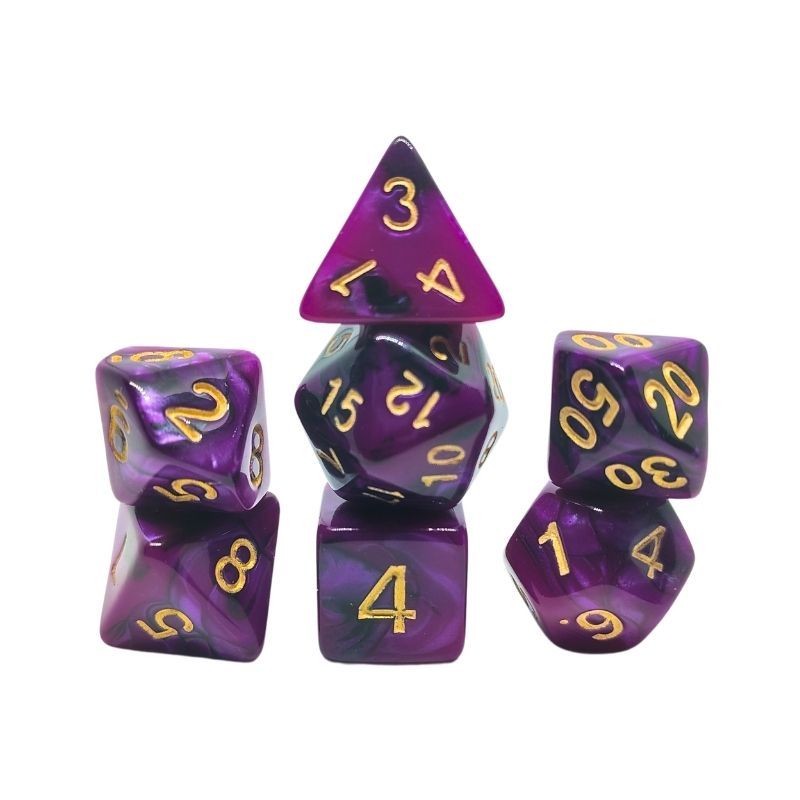 Set de Dados  Draxos - Double Color: Black & Purple