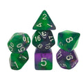Set de Dados Draxos - Double Color Glitter: Green & Pink