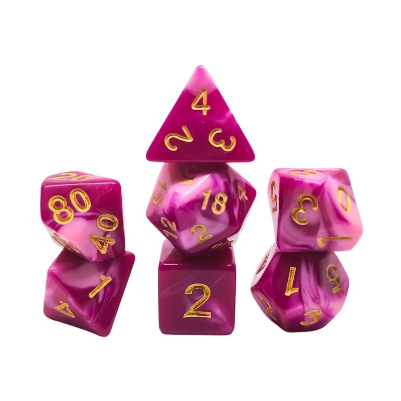 Set de Dados  Draxos - Double Color: Pink & White