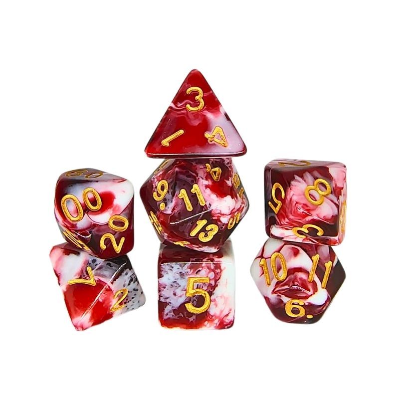 Set de Dados  Draxos - Double Color: Red & White